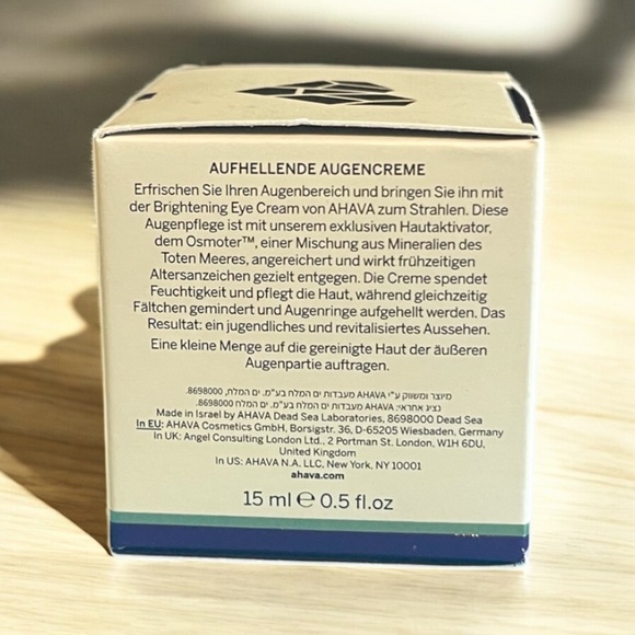 AHAVA Brightening Eye Cream 0.5 oz / 15 ml – Dark Circles & Fine Lines - Picture 2 of 5